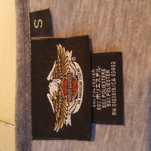 HARLEY-DAVIDSON ♡ Gray|Pink Embellished Rhinestones Detailed Graphics H-D Top S - Picture 10 of 10